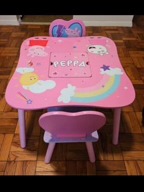 Peppa Pig Pink Kids Activity Table and Chair Set